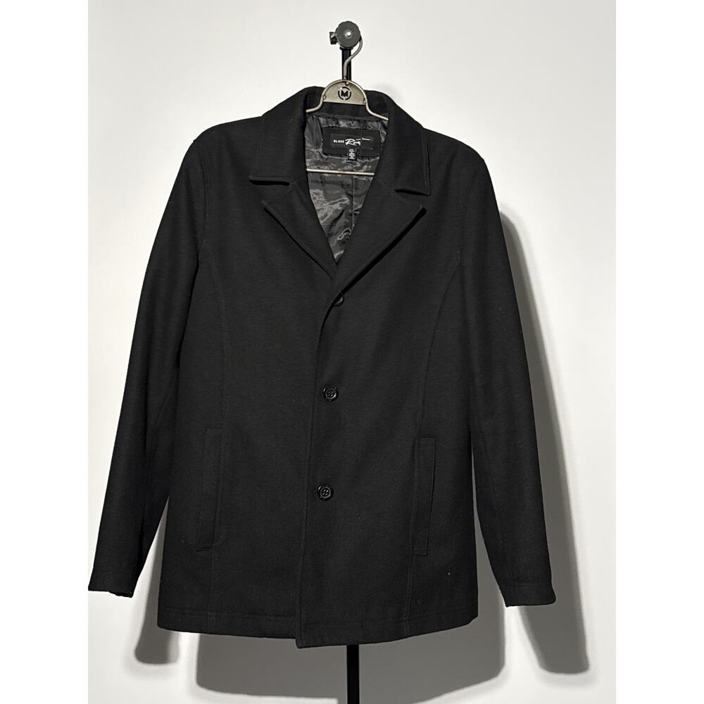 Black rivet men’s heavy peacoat Medium
